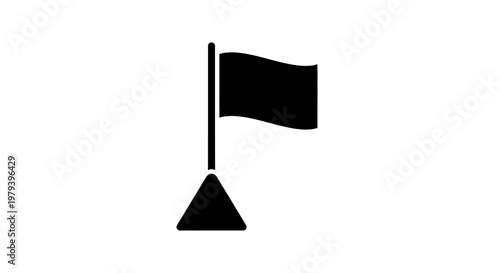 Black flag on a pole icon.