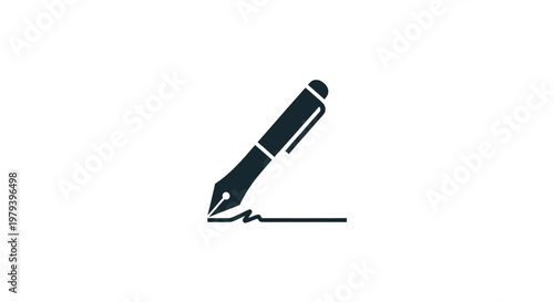 Black Fountain Pen Writing Instrument.