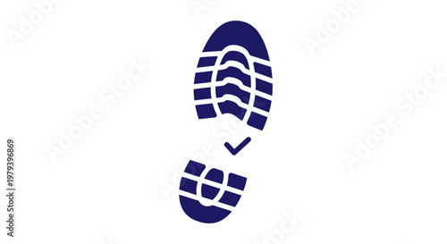 Blue Footprint Trail Mark Symbol.