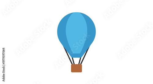 Blue Hot Air Balloon Illustration.