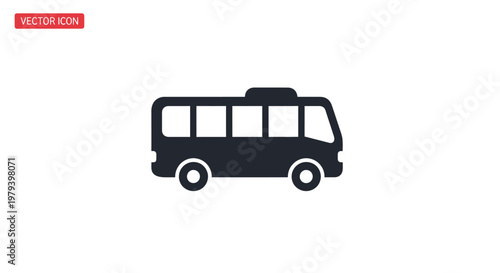 Black silhouette of a bus vehicle.