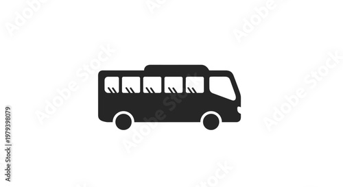 Black silhouette of a city bus.