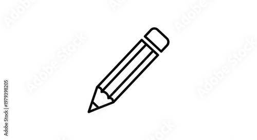 A black and white pencil icon.