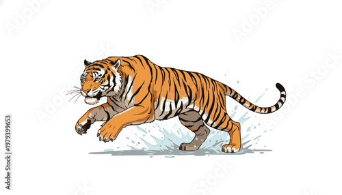 jumping tiger side view