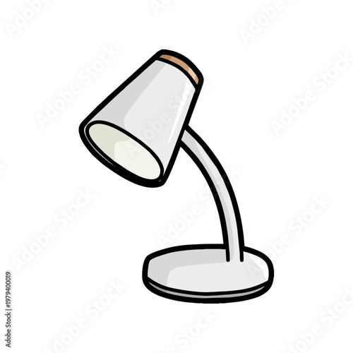 a simple, white, and gray minimalist study lamp