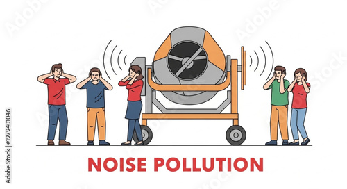 Construction Noise Pollution Affecting People.