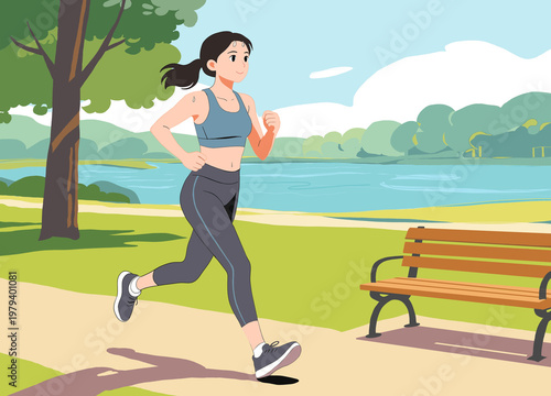 Canvas Print “Fitness Lifestyle_ Woman Running Outdoors”.jpg