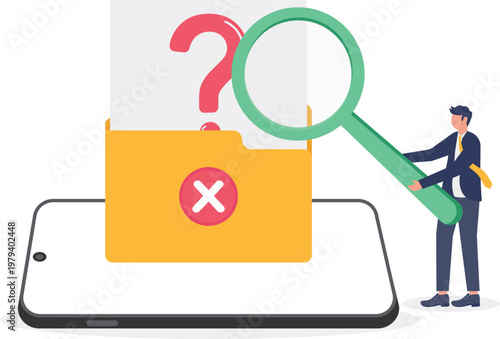 Professional checking rejected folder on a mobile screen
