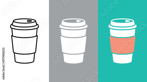 Valokuva Colorful Disposable Coffee Cups