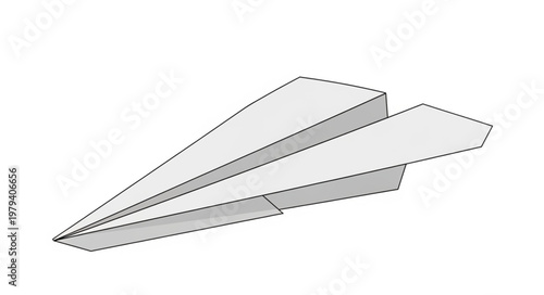 Simple paper airplane illustration on a white background.
