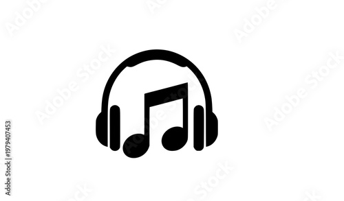Creative Headphones Music Logo Vector Audio Note Icon for Company and App Branding