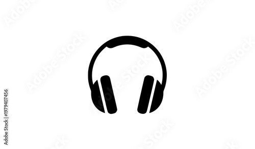 Minimal Headphones Logo Vector Clean Audio Icon for Branding and App Design Isolated on White