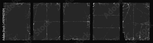 Photos Realistic paper texture overlay, grunge rectangle frames with creases and torn edges