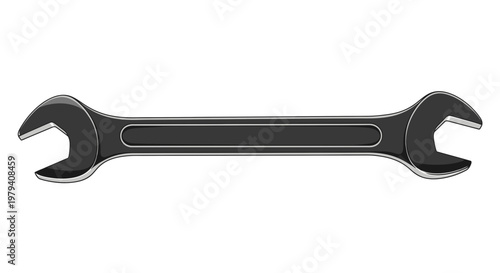 Metal Adjustable Wrench Tool Isolated on White Background