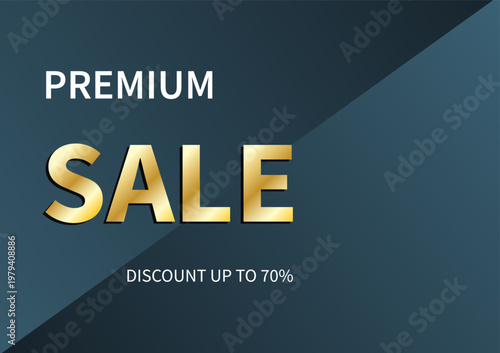 Premium Sale Gold Teal Luxury Banner