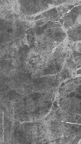 Gray Raw Marble Background Loop, 4K. Fast Changing Stone With Veins Texture. Looped Vertical Background Made of Gray Raw Marble. Surface of Rough Decorative Stone Wall.	