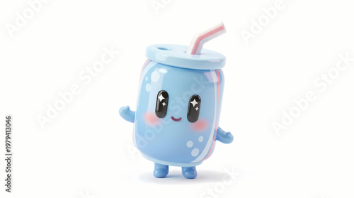 Ultra Cute 3D Soda Cup Mascot for Beverage Branding, Fast Food Marketing, and Packaging Design
