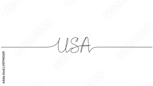 USA handwritten signature text with cursive style black ink on white background for document authenticity design
