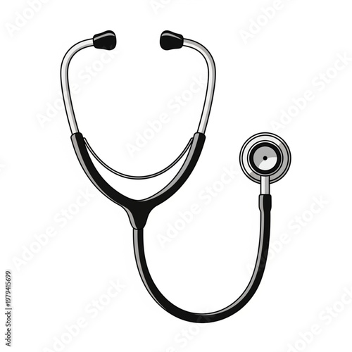 Stethoscope Medical Equipment Healthcare Tool Illustration.
