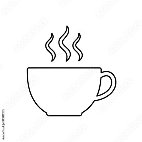 Steaming Hot Coffee Cup Illustration.