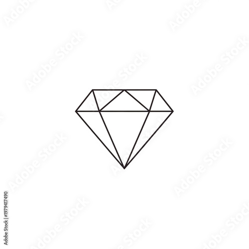 Free Download Simple Black Diamond Illustration on White. - GFXLoad