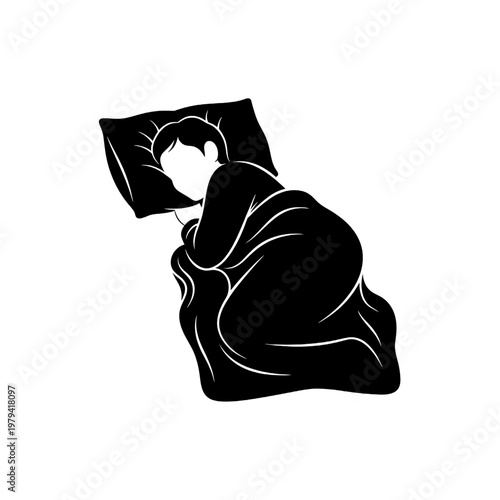 Woman Sleeping Peacefully on Pillow.