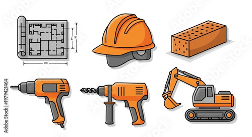 Construction tools and equipment.