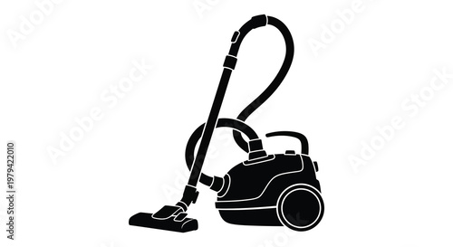 Black vacuum cleaner in a stark minimalist design silhouette high quality