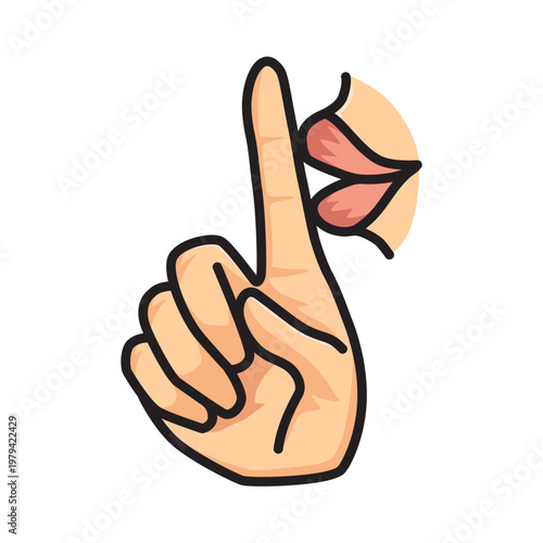 Shushing Finger On Lips Vector.
