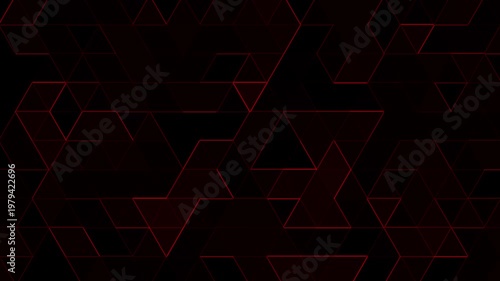Red black futuristic cyber polygonal mesh grid abstract pattern animation background