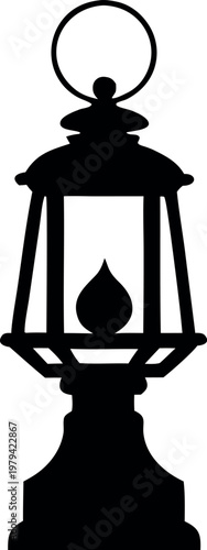 street lamp silhouette vector, vintage street lamp post black symbol, street lamp icon