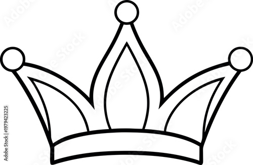 crown line art vector, crown black symbol, crown icon
