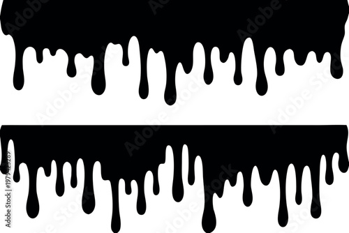 dripping ink silhouette vector, dripping oil black symbol, dripping ink icon
