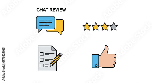 Customer review feedback rating icon set.