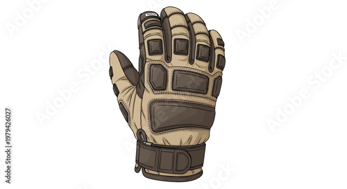 Brown and beige tactical glove.