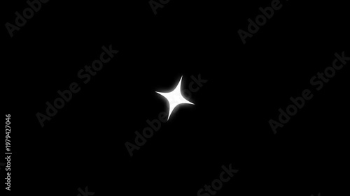 Explosive Star's effect, fireworks, star line animation on black screen background, 4K video