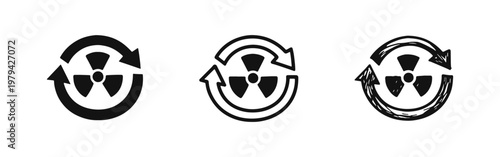 Radioactive Recycling Symbol Icons, Nuclear Waste Management