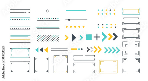 Collection of various design elements icons.