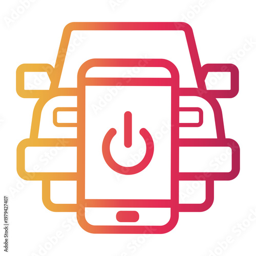 smart car Line Gradient Icon