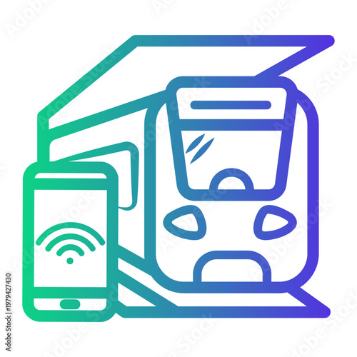 train Line Gradient Icon