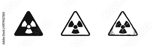 Radioactive Hazard Warning Triangle Icons, Nuclear Safety Signs