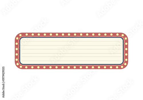 Retro Cinema Marquee With Blank Signage and Vintage Light Bulbs For Your Text