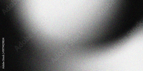 Black, dark gray, silver, white, wave, abstract with gray noise texture. Black and white film overlay effect soft gradient vector background.