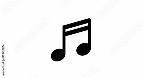 Black eighth note musical symbol icon.
