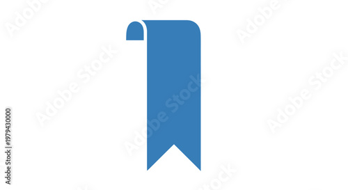 Blue ribbon banner symbol icon.