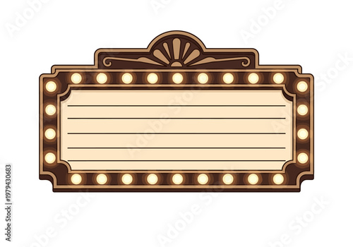 Retro Marquee Signage with Illuminated Bulbs - Vintage Display Board