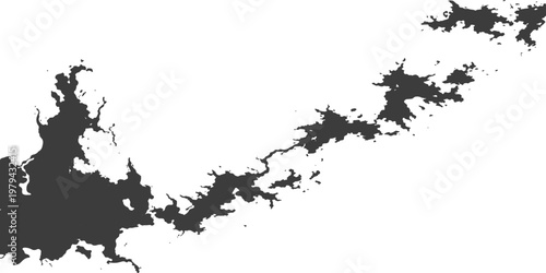 Grunge ink splash abstract vector background with black textured frame and decorative paint stains pattern illustration