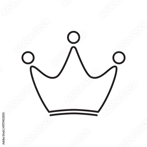 Outline king crown icon isolated flat style design.