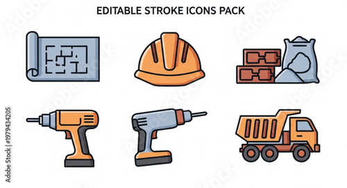 Construction tools icons pack.