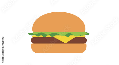 Cheeseburger with lettuce and cheese.